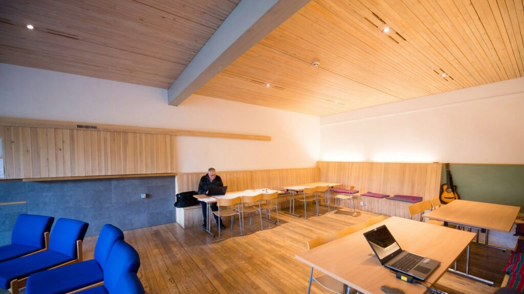 Event space at the WISE Conference Centre, Centre for Alternative Technology, Machynlleth