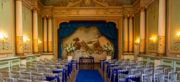Theatre at Craig Y Nos Castle in the Swansea Valley, set for an event