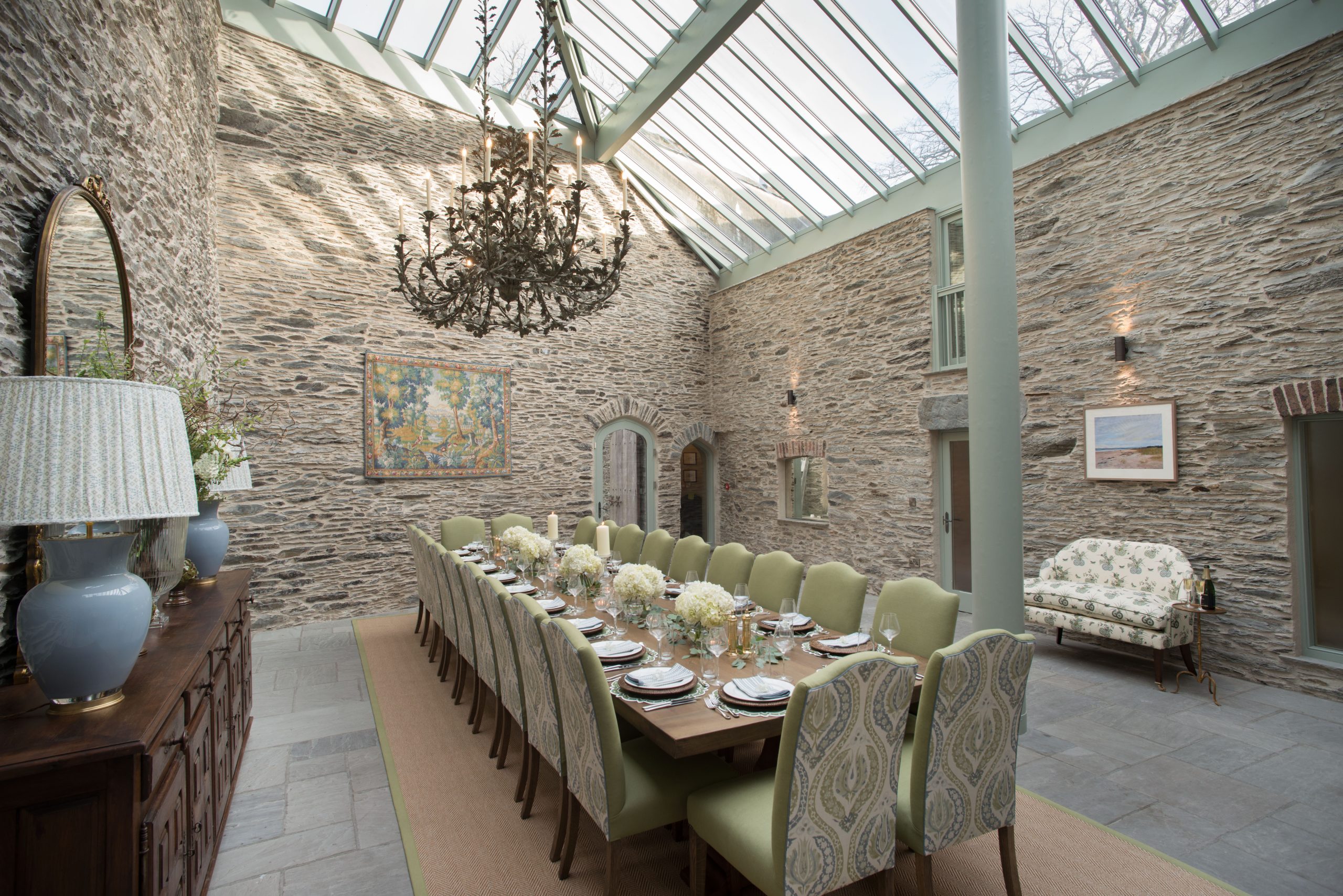 The Atrium at Glandyfi Castle, a light-filled event space near Machynlleth